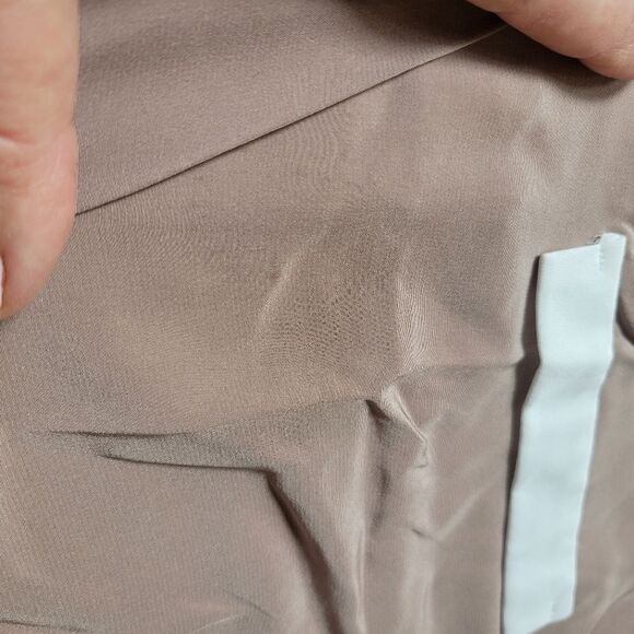 100% SILK HELENA QUINN REVOLVE TAN WHITE SHIRT DRESS TUNIC JACKET L XL NWT NEW - Picture 9 of 10